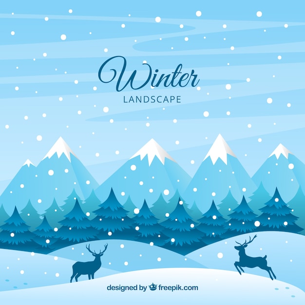 Vector fondo de paisaje de invierno