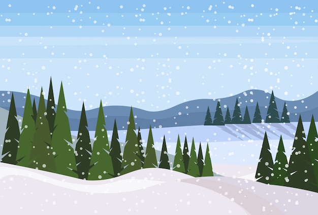 Vector fondo de paisaje de invierno