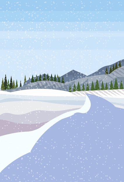 Vector fondo de paisaje de invierno