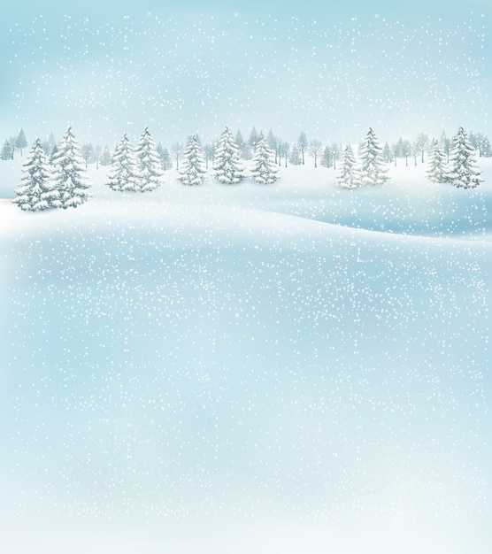 Fondo de paisaje de Navidad de invierno.
