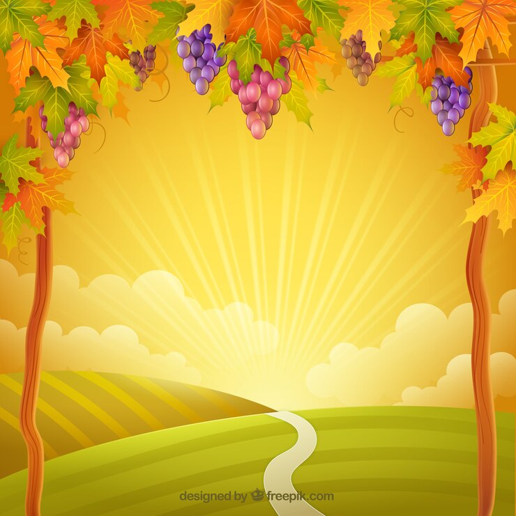 Vector fondo del paisaje otoñal