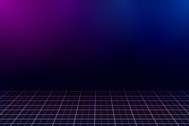 El fondo del paisaje retró-futurista de la cuadrícula de ciencia ficción