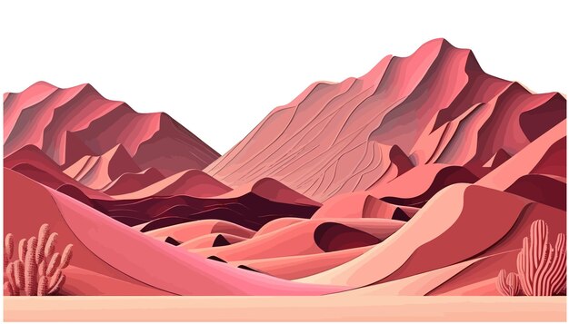 Fondo de paisaje rosa abstracto en estilo japonés minimalista oriental tradicional Ilustración vectorial