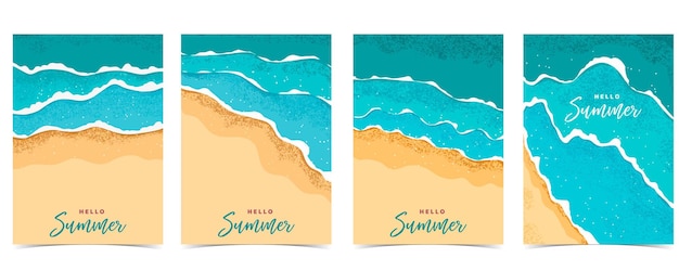 Fondo de paisaje de verano con textura de playa y grano de arena para diseño vertical a4