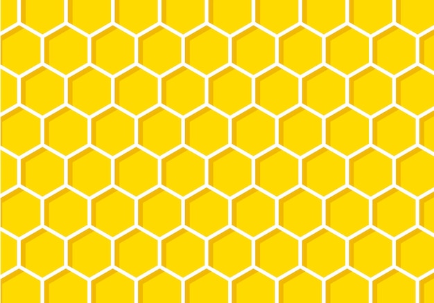 Fondo con panal amarillo. Patrón de panal de ilustración vectorial