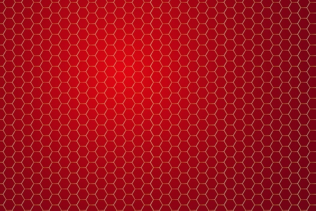 Fondo de panales naranja Hexágono de miel amarilla sobre fondo rojo abstrackt