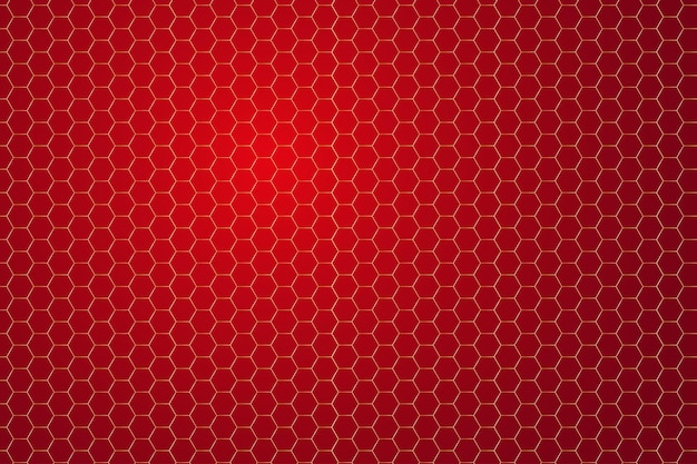 Vector fondo de panales naranja hexágono de miel amarilla sobre fondo rojo abstrackt