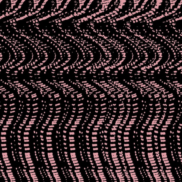 Fondo de pantalla abstracto vector de patrones sin fisuras ondas verticales de pequeños puntos cuadrados de color rosa sobre un fondo negro