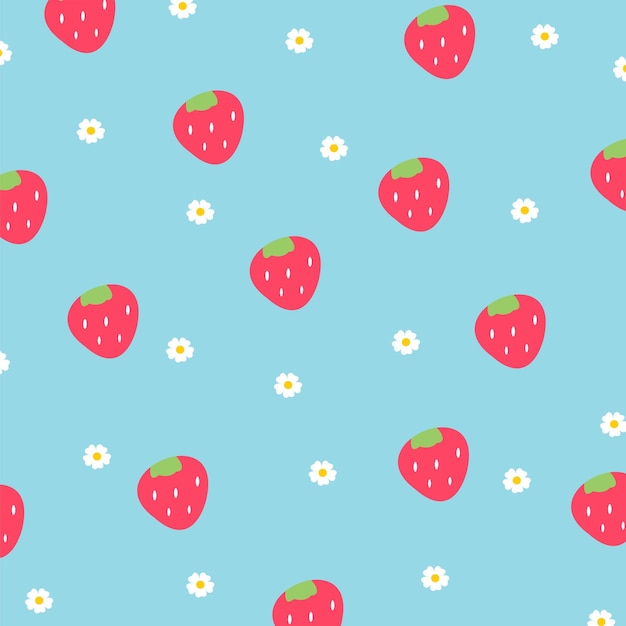 Fondo de pantalla azul de flor blanca de fresa
