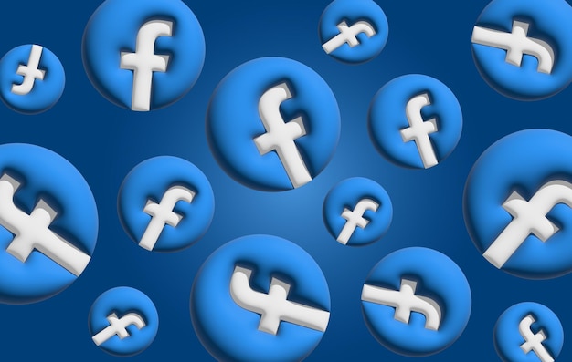 El fondo de pantalla azul de las redes sociales en 3D
