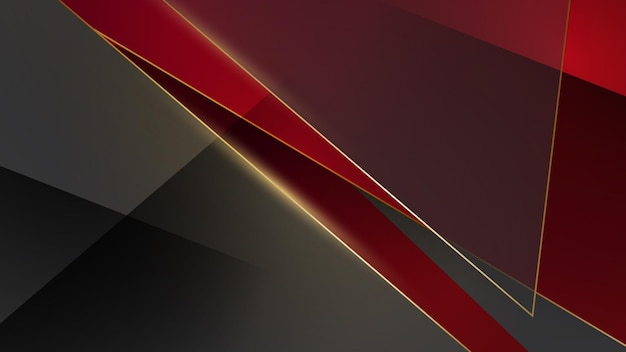 Fondo de pantalla de banner de diseño de fondo de líneas dinámicas de premio de oro negro rojo abstracto de lujo moderno