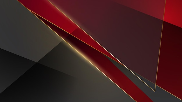 Fondo de pantalla de banner de diseño de fondo de líneas dinámicas de premio de oro negro rojo abstracto de lujo moderno