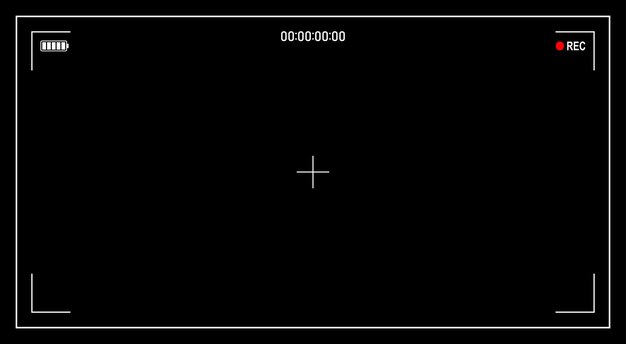 Fondo de pantalla de la cámara de video fondo negro diseño de plantilla de grabación de grabación