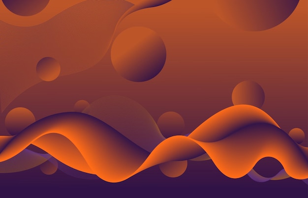 Fondo de pantalla de círculos ondulados de resonancia naranja abstracto moderno