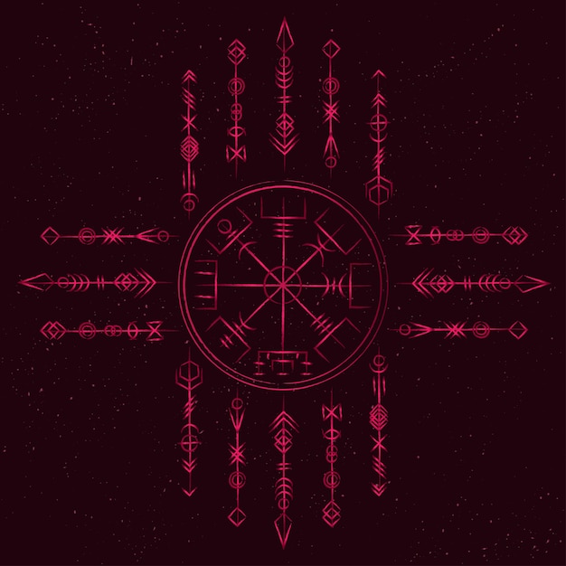 Vector fondo de pantalla de contorno rojo verdadero de vegvisir