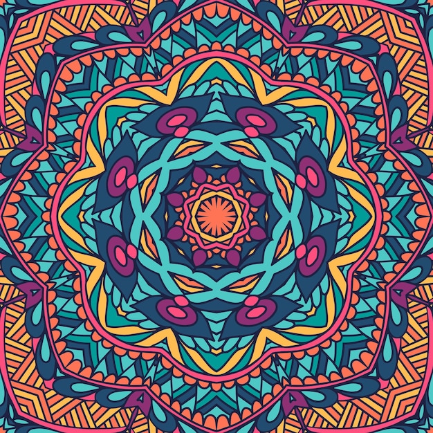Fondo de pantalla creativo psicodélico Diseño de estrella de mandala étnico abstracto