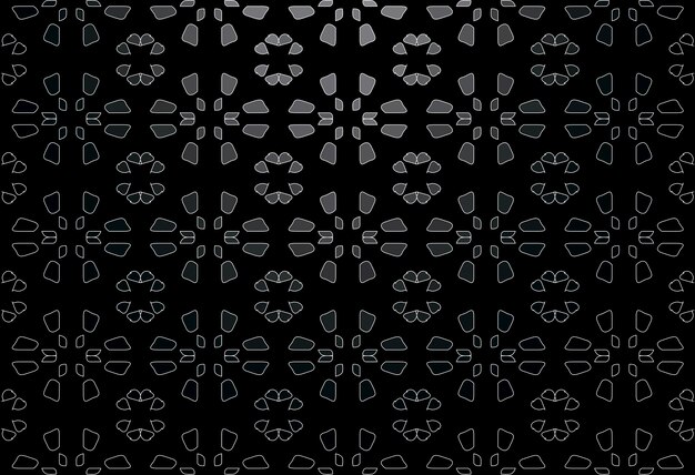 Fondo de pantalla degradado negro floral con flores estilizadas y patrones frondosos vector de fondo oscuro
