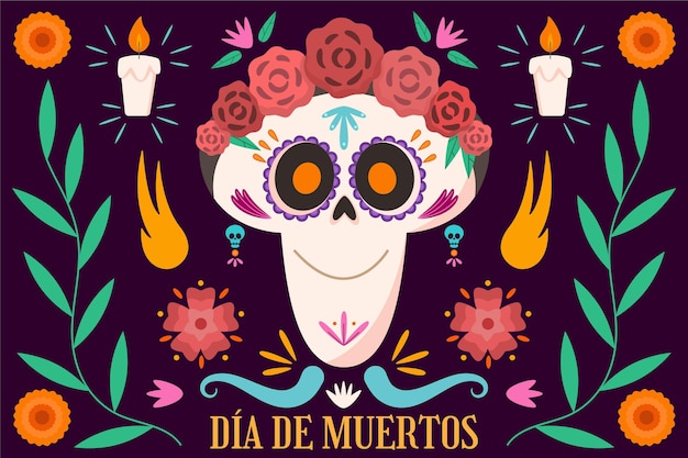 Vector fondo de pantalla del día de los muertos