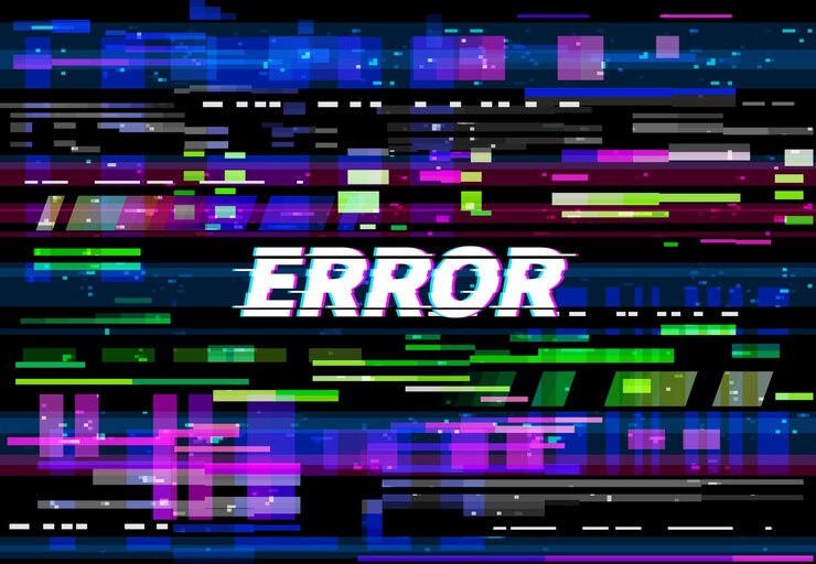 Vector fondo de pantalla de error de falla del problema de video vhs con ruido de píxeles