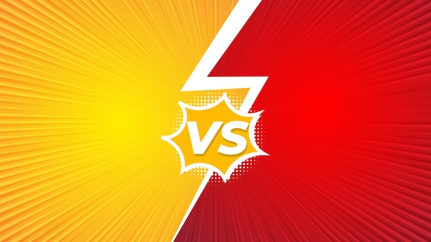 fondo de pantalla de estilo cómico vs versus con color amarillo y rojo