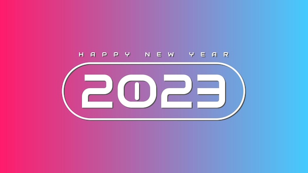 Fondo de pantalla de feliz año nuevo 2023 con un fondo degradado