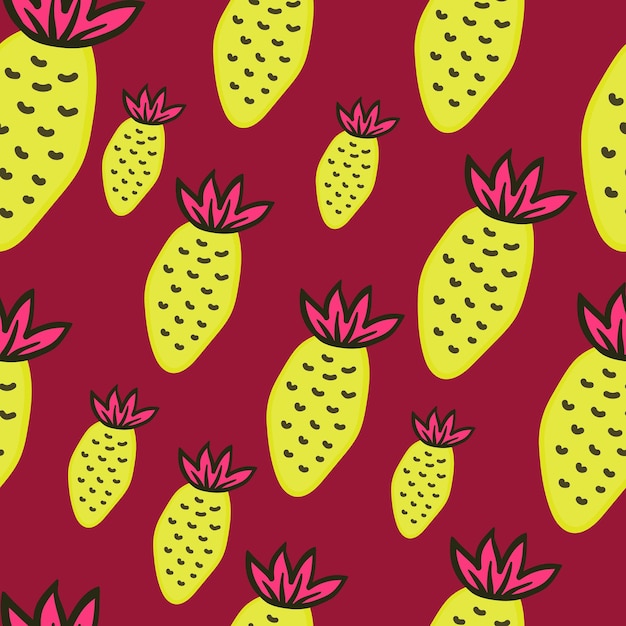 Fondo de pantalla de fresas dibujadas a manoPatrón sin costuras de fresa Doodle Telón de fondo de frutas