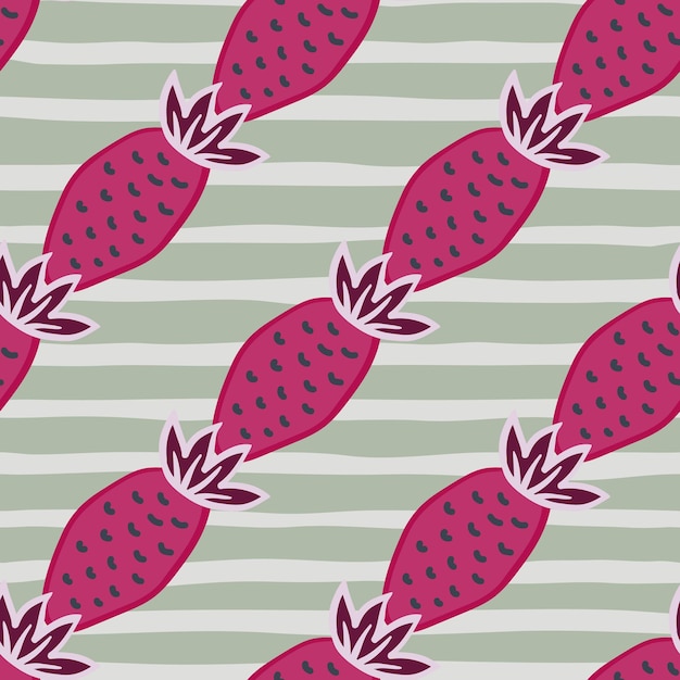 Fondo de pantalla de fresas dibujadas a manoPatrón sin costuras de fresa Doodle Telón de fondo de frutas