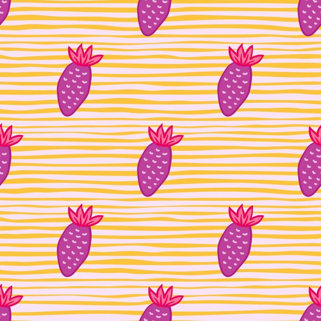 Fondo de pantalla de fresas dibujadas a manoPatrón sin costuras de fresa Doodle Telón de fondo de frutas