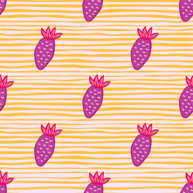 Fondo de pantalla de fresas dibujadas a manoPatrón sin costuras de fresa Doodle Telón de fondo de frutas