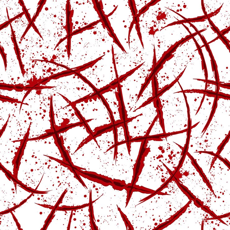 Vector fondo de pantalla de heridas de sangre de garra roja