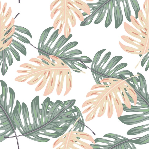 Fondo de pantalla de hoja botánica de patrones sin fisuras de plantas exóticas abstractas Fondo floral de hojas de palma de patrón tropical