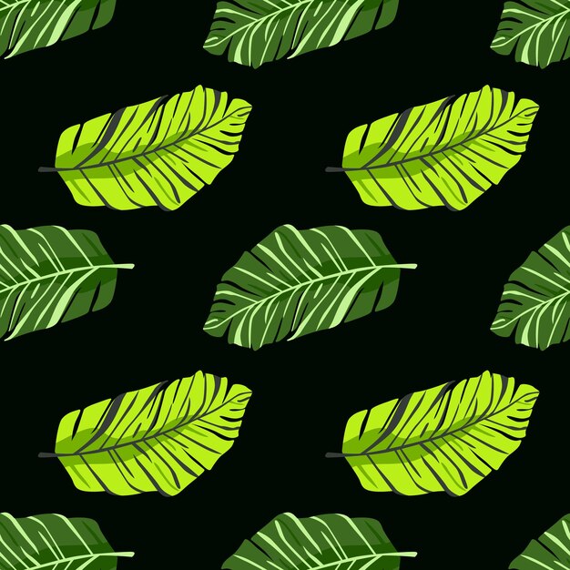 Vector fondo de pantalla de hojas botánicas de patrones sin fisuras de plantas exóticas abstractas fondo de patrón tropical con hojas de palma y motivos florales