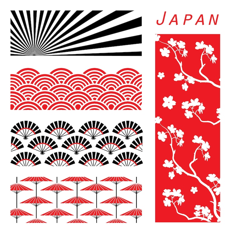 Vector fondo de pantalla de japón fondo de decoración vector de dibujos animados de diseño