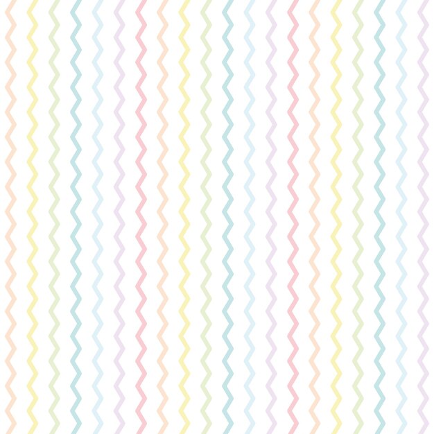 Fondo de pantalla de líneas en zigzag de color pastel Patrón de shevron sin costuras sobre fondo blanco Ilustración vectorial