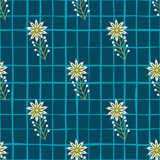 Fondo de pantalla de ornamento floral de manzanilla poco lindo Aster flor de patrones sin fisuras