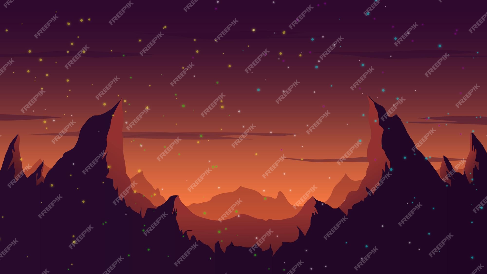 Fondo de pantalla de paisaje de paisaje minimalista de puesta de sol de  montaña full hd 4k 8k imágenes de fondo | Vector Premium