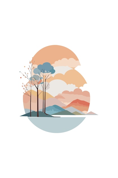 fondo de pantalla de paisaje vectorial