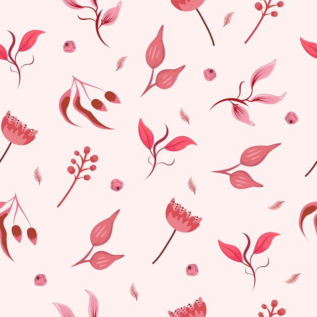 Fondo de pantalla de patrones sin fisuras de flor rosa roja