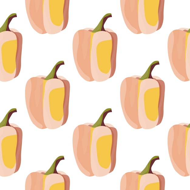 Fondo de pantalla de pimienta búlgara de patrones sin fisuras de pimiento morrón simple