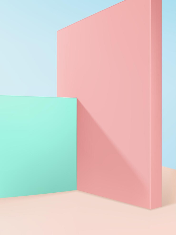 Fondo de pantalla del producto con pared pastel y colores celestes celestes