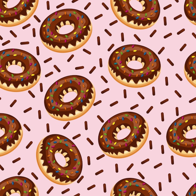 Fondo de pantalla de Sweet Snack Seamless Pattern Donut Donut