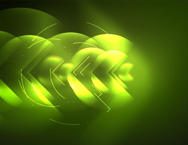 Fondo de pantalla techno digital brillante fondo abstracto círculos tecnología vectorial plantilla abstracta color verde
