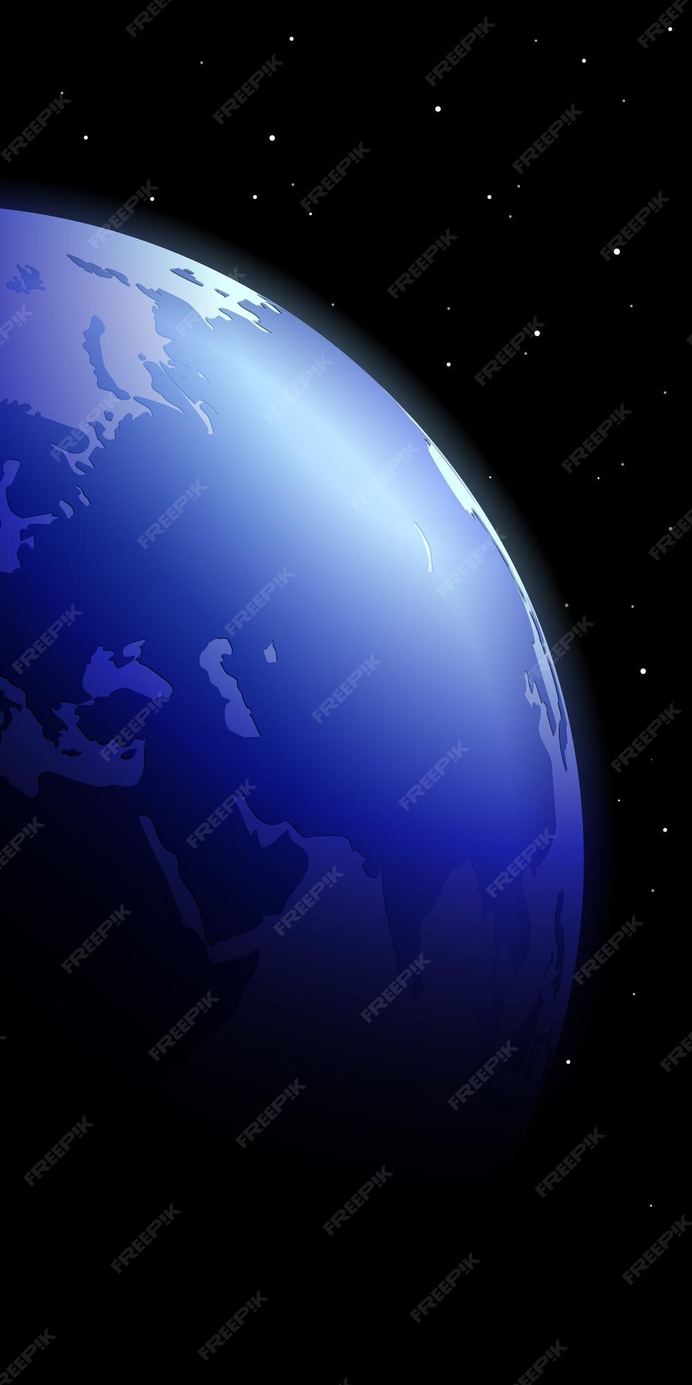 Fondo de pantalla para teléfono inteligente espacio planeta tierra y cielo  nocturno con estrellas ilustración vectorial | Vector Premium