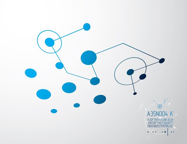 Fondo de pantalla de vector de tecnología de ingeniería hecho con círculos y líneas. Fondo abstracto de dibujo técnico. Ilustración gráfica de arte.