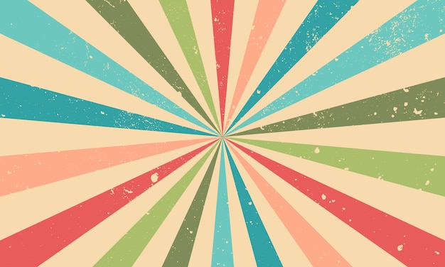 Fondo de pantalla vintage colorido con rayos de sol Espiral Fondo retro vintage Rayos con textura grunge