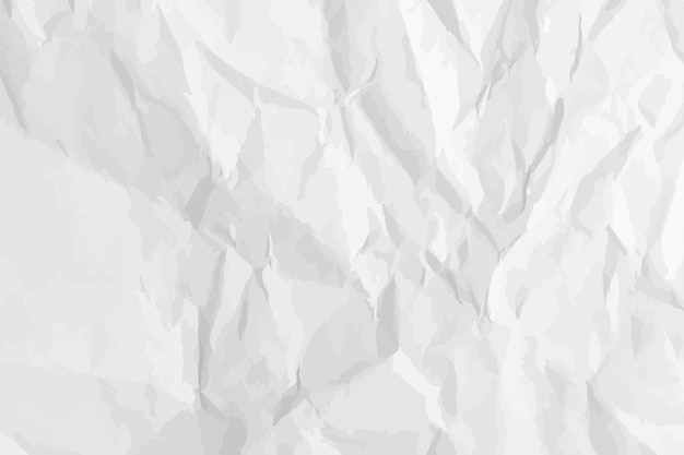 Vector fondo de papel arrugado blanco plantilla de papel vacío arrugado horizontal para carteles y pancartas ilustración vectorial