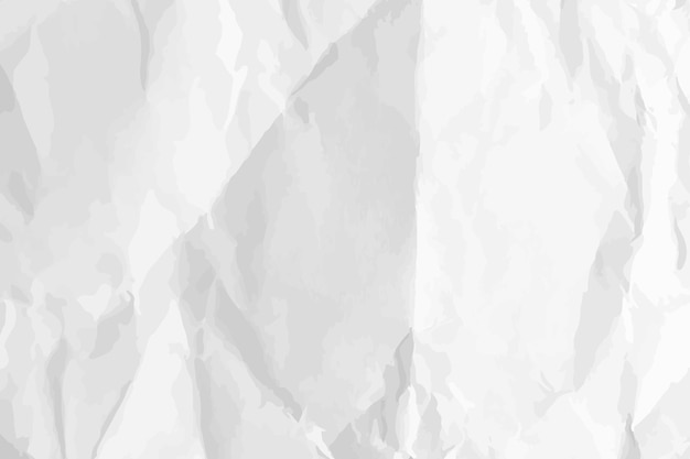 Vector fondo de papel arrugado de color blanco plantilla de papel vacío arrugado horizontal para carteles y pancartas ilustración vectorial