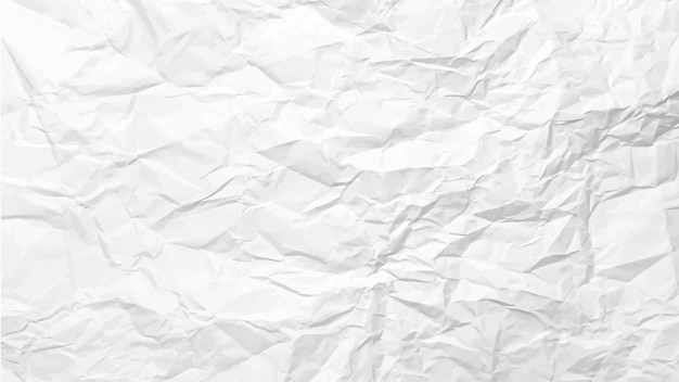 Fondo de papel arrugado limpio blanco Plantilla de papel vacío arrugado horizontal para carteles y pancartas Ilustración vectorial