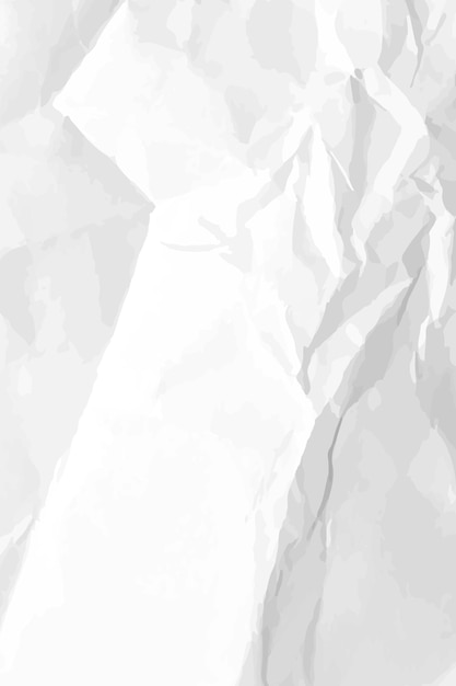 Fondo de papel arrugado limpio blanco Plantilla de papel vacío arrugado vertical para carteles y pancartas Ilustración vectorial