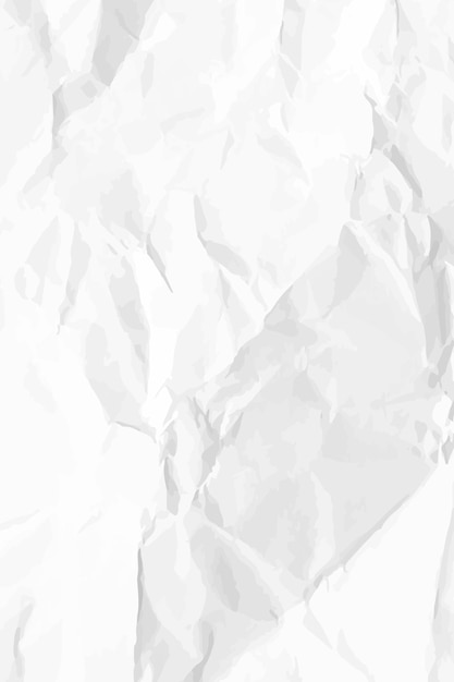 Vector fondo de papel arrugado limpio blanco plantilla de papel vacío arrugado vertical